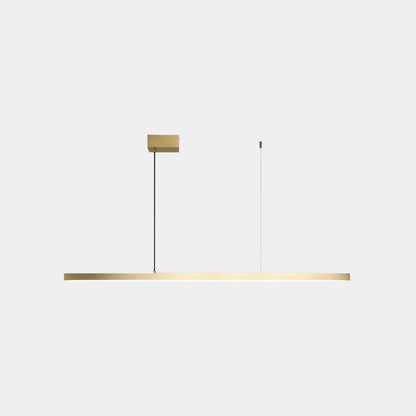 Linear LED Ceiling Fixture Brass Finish Adjustable Height Dimmable Remote Control for Kitchen Island Dining Room Table Modern Hanging Light