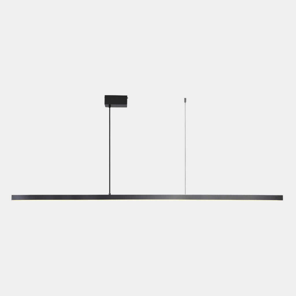 Linear LED Ceiling Fixture Brass Finish Adjustable Height Dimmable Remote Control for Kitchen Island Dining Room Table Modern Hanging Light