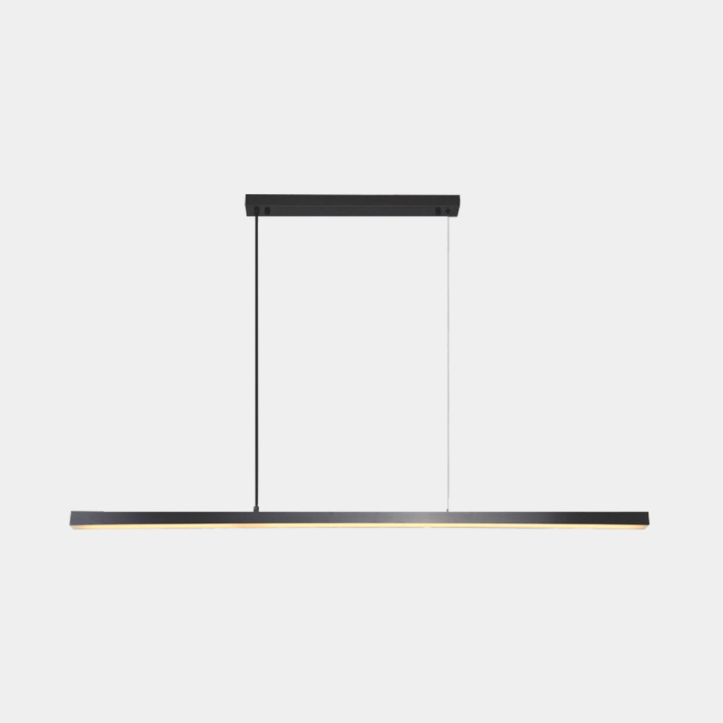 Linear LED Ceiling Fixture Brass Finish Adjustable Height Dimmable Remote Control for Kitchen Island Dining Room Table Modern Hanging Light