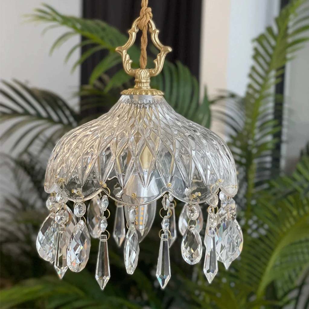 Glass Globe Ceiling Fixture with Crystal Accents – Adjustable Color Temperature 2700K-7000K for Kitchen Island, Bedroom, or Entryway – 8 in
