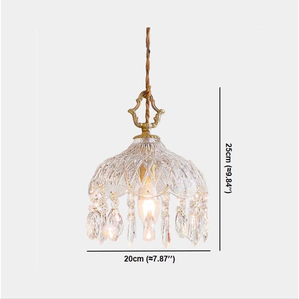 Glass Globe Ceiling Fixture with Crystal Accents – Adjustable Color Temperature 2700K-7000K for Kitchen Island, Bedroom, or Entryway – 8 in