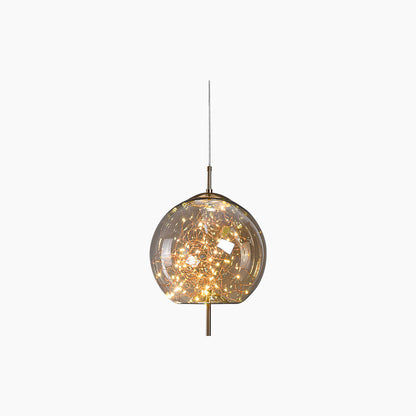 Glass Hanging Light Fixture with Adjustable Temperature Control for Dining Room Kitchen Bedroom | Nordic Style Ceiling Drop Lamp with Star P