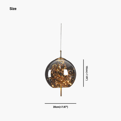 Glass Hanging Light Fixture with Adjustable Temperature Control for Dining Room Kitchen Bedroom | Nordic Style Ceiling Drop Lamp with Star P