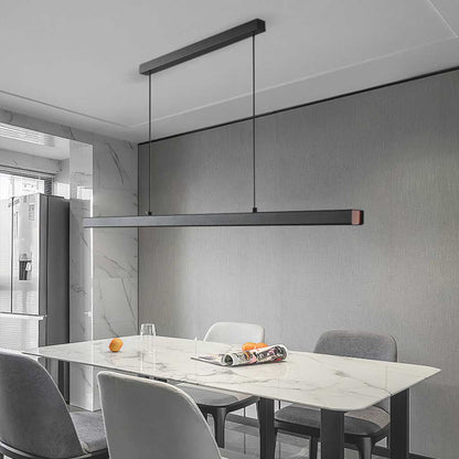 Dimmable LED Ceiling Fixture 31.5 in Sleek Aluminum Bar Contemporary Hanging Light for Kitchen Island Dining Table Office Workspace