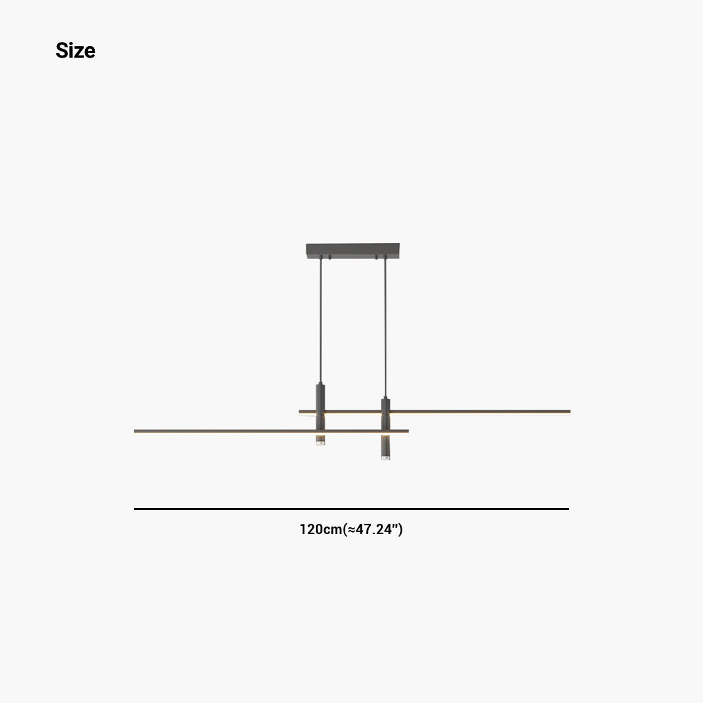 Sleek Overhead Linear LED Fixture 31.5 in Aluminum with Adjustable Spots for Kitchen Island Dining Table Modern Suspension Lamp in Black or