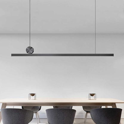 Suspended Bar Fixture LED Aluminum 39 in Matte Black Remote-Dimming Counter Overhead Lighting for Kitchen Island Dining Contemporary Spaces