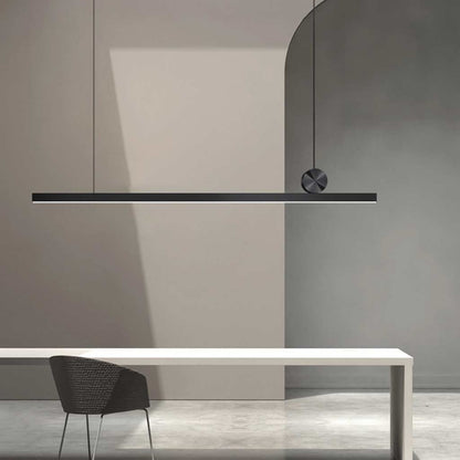 Suspended Bar Fixture LED Aluminum 39 in Matte Black Remote-Dimming Counter Overhead Lighting for Kitchen Island Dining Contemporary Spaces