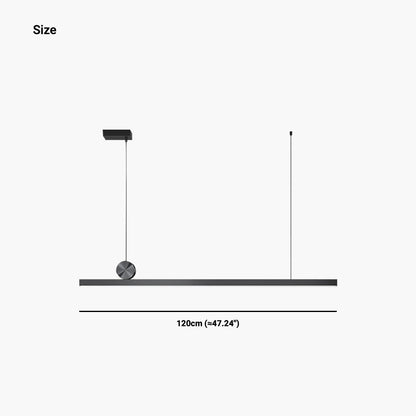 Suspended Bar Fixture LED Aluminum 39 in Matte Black Remote-Dimming Counter Overhead Lighting for Kitchen Island Dining Contemporary Spaces