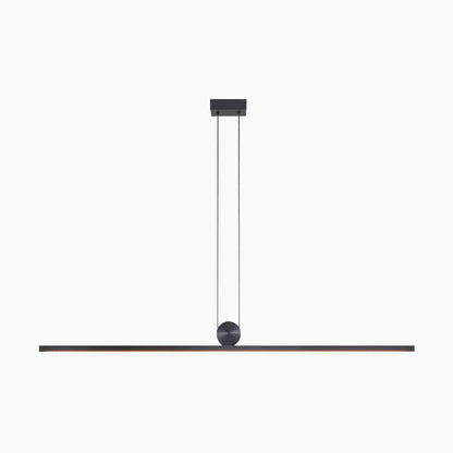 Linear LED Ceiling Light 39-Inch Dimmable Remote Control Aluminum Black Fixture for Dining Kitchen Island Bar Modern Minimalist Hanging Lamp