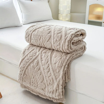 Perrin Fleece Blanket - Microfiber Softness, French-Inspired Design