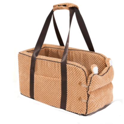 PetVoyage | Transportín elegante con arnés de seguridad | Bolso de viaje cómodo para trayectos sin estrés
