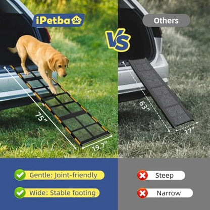 Acceso para mascotas | Rampa para perros para coche con superficie antideslizante | Diseño apto para las articulaciones para un fácil acceso de la mascota