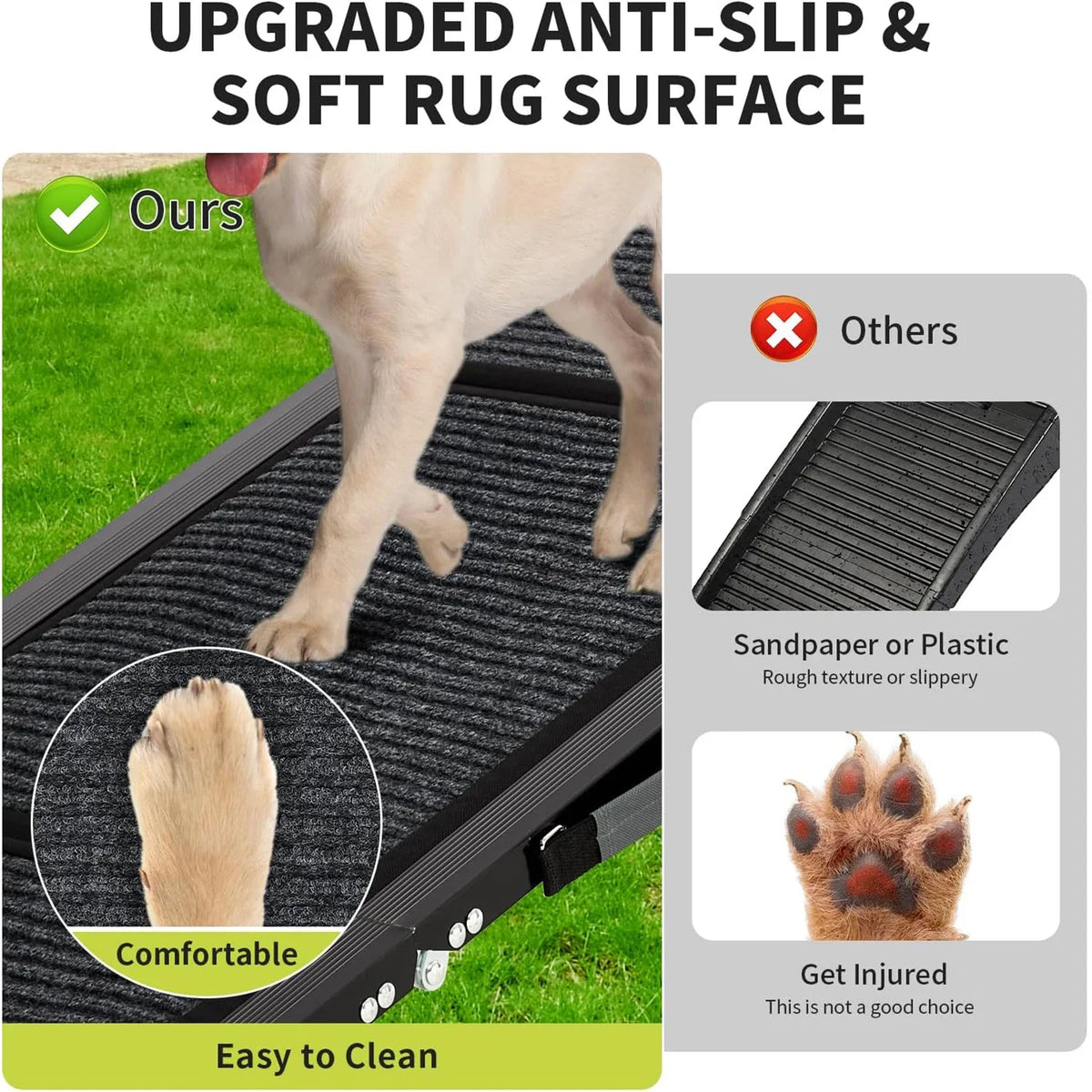 Pet Ramp Collection | Folding Dog Ramp for Bed & Car with Non-Slip Surface | Lightweight Design for Safe Access