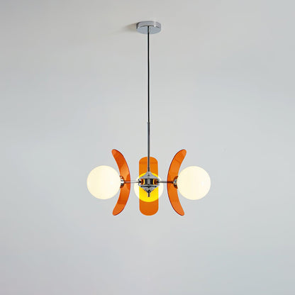 Floral Glass Pendant Light Chrome Accents Multi-Bulb Chandelier for Bedroom Office Dining Room Modern Ceiling Lighting Adjustable 59 in
