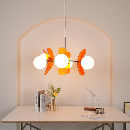 Iron Glass Ceiling Light for Dining Room Modern Multi-Bulb Fixture Adjustable Pendant Chandelier for Kitchen Island Living Room Entryway Hom