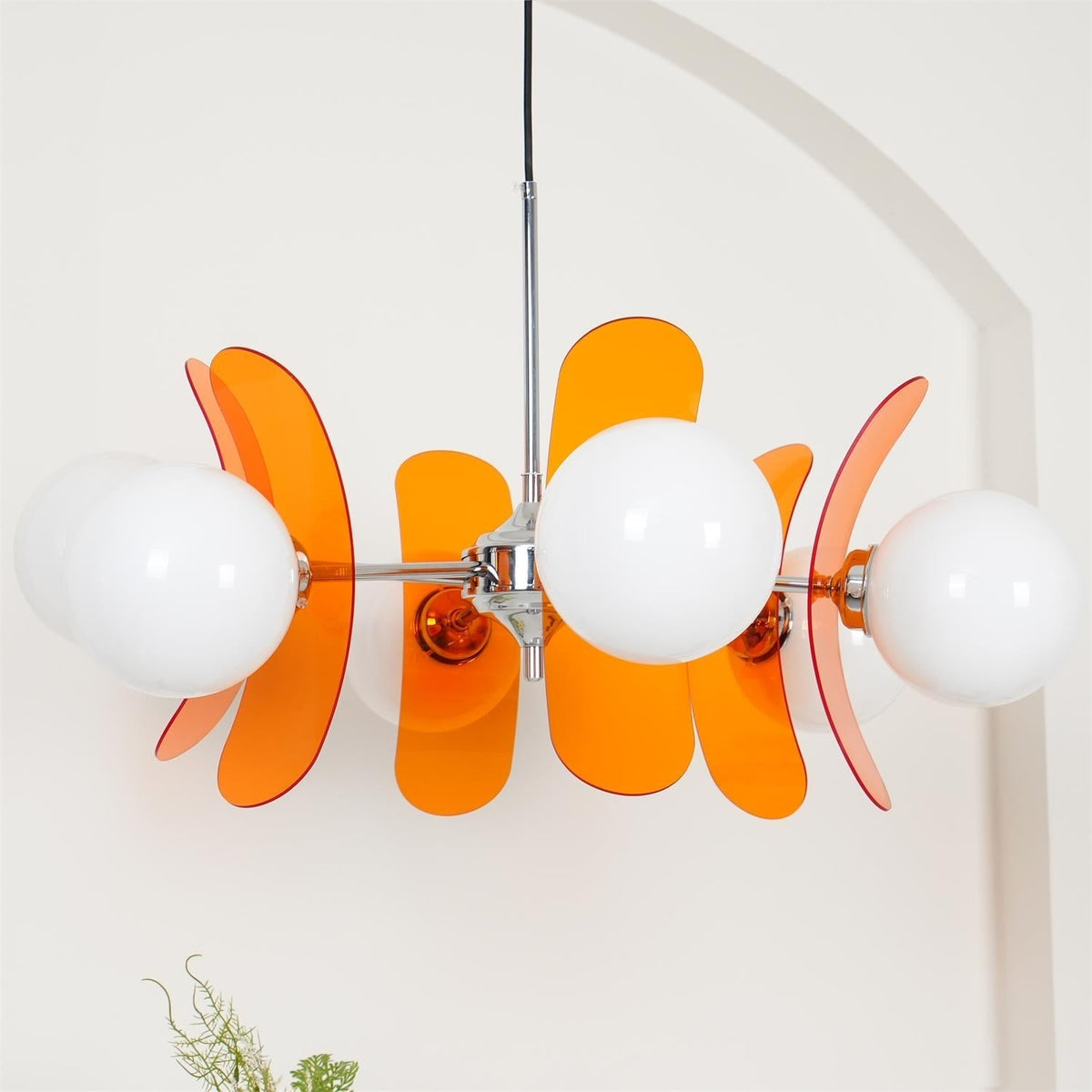 Iron Glass Ceiling Light for Dining Room Modern Multi-Bulb Fixture Adjustable Pendant Chandelier for Kitchen Island Living Room Entryway Hom