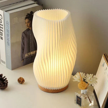 Sculptural Wave LED Desk Lamp with 3-Level Touch Dimmer for Bedroom, Office & Living Room
