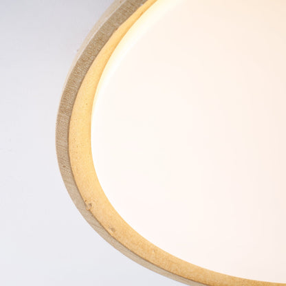 Stone Flush Mount Light Fixture 12 Inch Natural Travertine LED Overhead for Bedroom Hallway Bathroom Minimalist Round Warm Glow Wall or Ceil