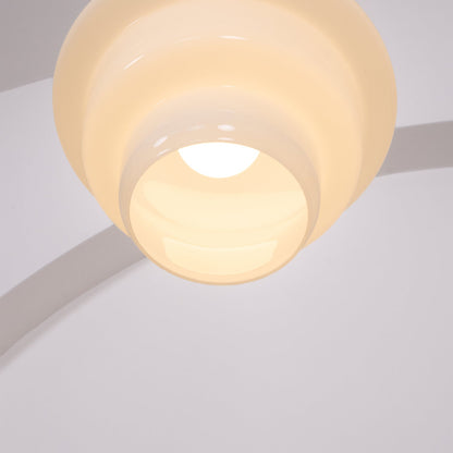 Glass Shade Hanging Lamp 6.3 Inch with Wood Accent for Kitchen Island Dining Table Overhead Fixture E26 Socket Adjustable Cord Dimmable Comp