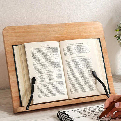 Pinewoodia Book Stand - Adjustable Pine Wood Reading Holder
