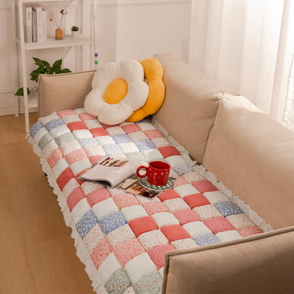 Quilted Cotton Furniture Protector Cover Anti-Slip Couch Cushion Pad for Sofa Chair Loveseat Pet-Friendly Washable Mat for Living Room