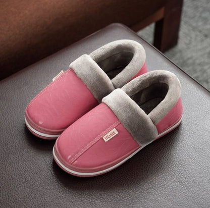 Waterproof Plush-Lined House Slippers with Anti-Slip Sole for Indoor & Outdoor Winter Comfort