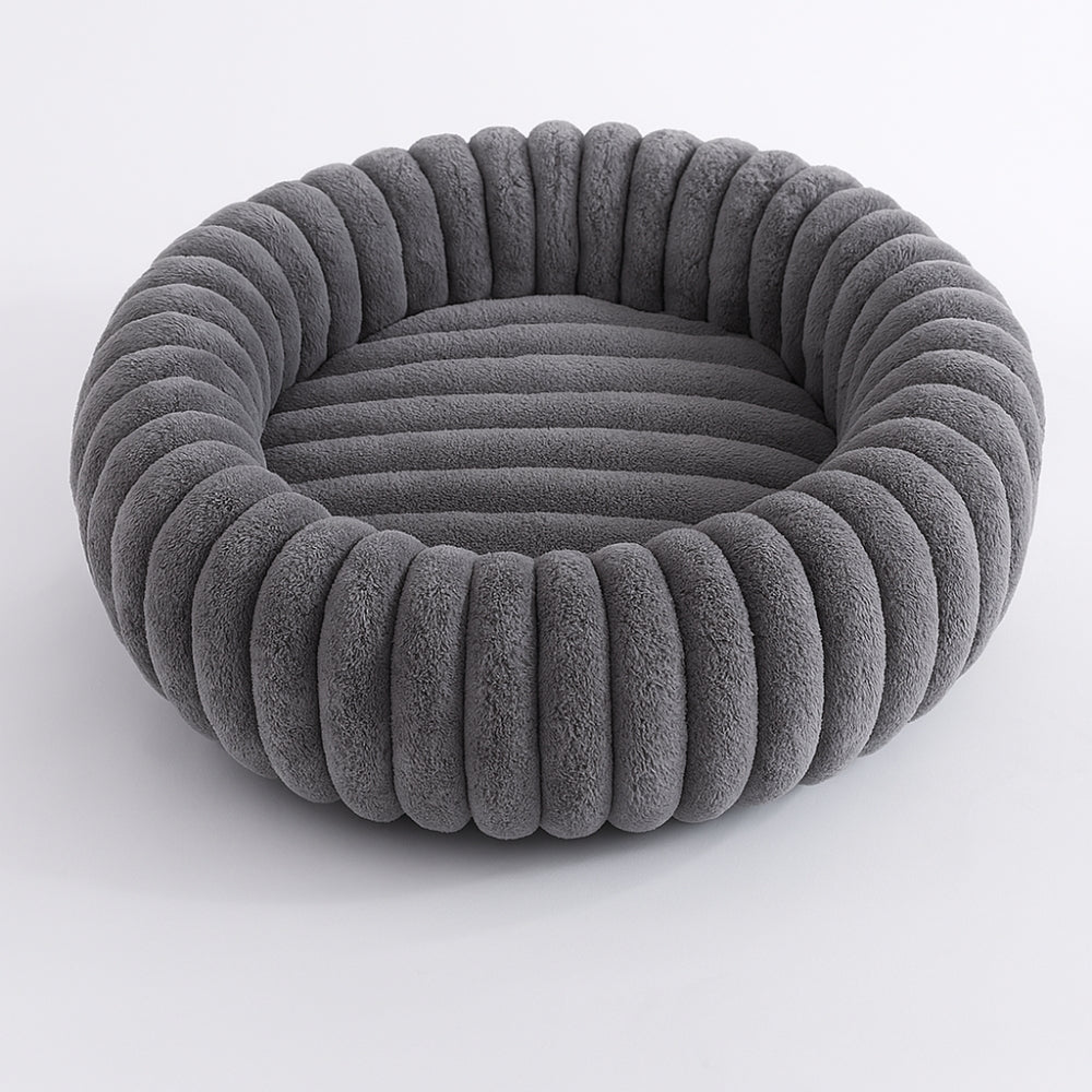 Pinnacle Plush Round Dog Bed - Soft Cotton-Polyester Blend, Non-Slip