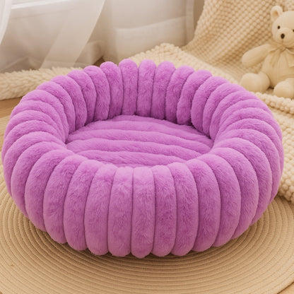 Pinnacle Plush Round Dog Bed - Soft Cotton-Polyester Blend, Non-Slip