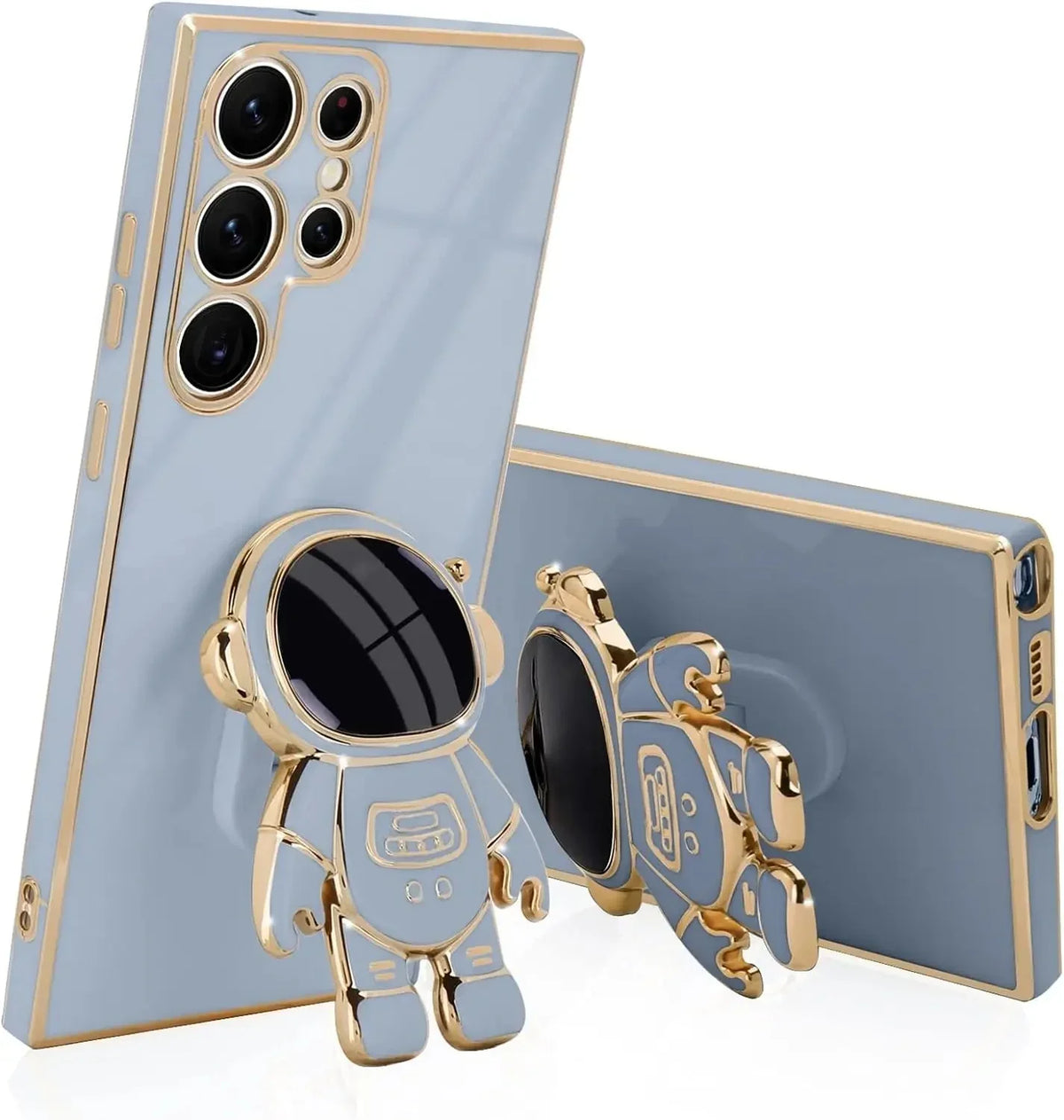 Space Explorer Phone Case with Kickstand for Samsung Galaxy – Protective TPU Cover with 3D Figure Grip