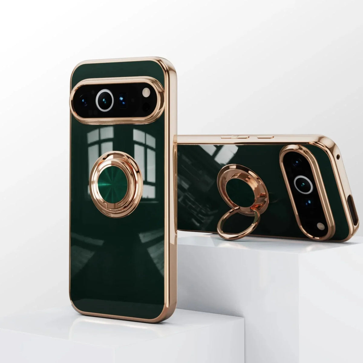 Rotating Ring Phone Case for Google Pixel – Magnetic Mount Compatible, Shock Absorbing TPU with Microfiber Lining