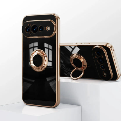 Rotating Ring Phone Case for Google Pixel – Magnetic Mount Compatible, Shock Absorbing TPU with Microfiber Lining