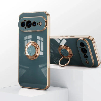 Rotating Ring Phone Case for Google Pixel – Magnetic Mount Compatible, Shock Absorbing TPU with Microfiber Lining