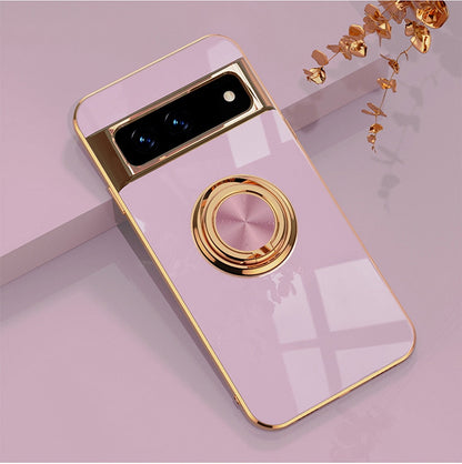 Rotating Ring Phone Case for Google Pixel – Magnetic Mount Compatible, Shock Absorbing TPU with Microfiber Lining
