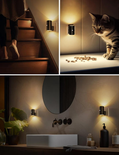 Dimmable LED Night Light Plug-In Wall Lamp for Bedroom Hallway Nursery Outlet Socket Warm White Light Energy Saving
