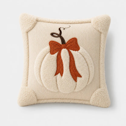 Pluma Pumpkin Pillow Cover - Hand-Tufted Chenille, Square 18 Inch