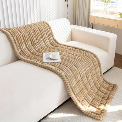 Furniture Throw Blanket Soft Fleece Sofa Protector Anti-Slip Ruffled Edges for Couch Chair Loveseat Living Room Bedroom Pet-Friendly