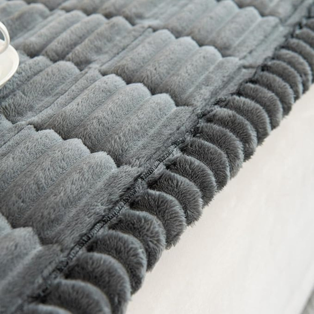 Furniture Throw Blanket Soft Fleece Sofa Protector Anti-Slip Ruffled Edges for Couch Chair Loveseat Living Room Bedroom Pet-Friendly