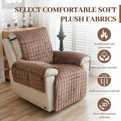 Ortekor ComfortGuard | Funda para sillón reclinable con correas elásticas y microfibra lavable | Protección elegante para hogares con niños y mascotas