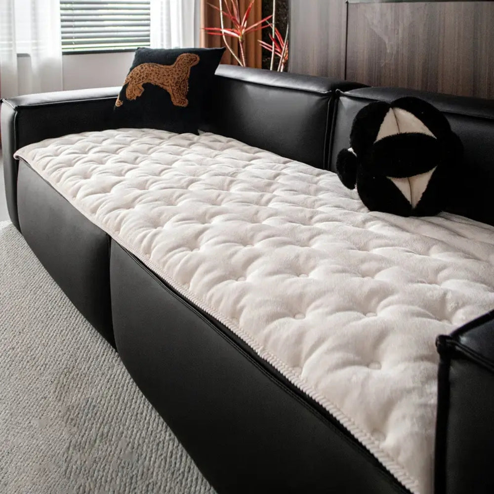 Chesterfield Look Couch Cover - Soft Microfiber, Dog-Proof Protection