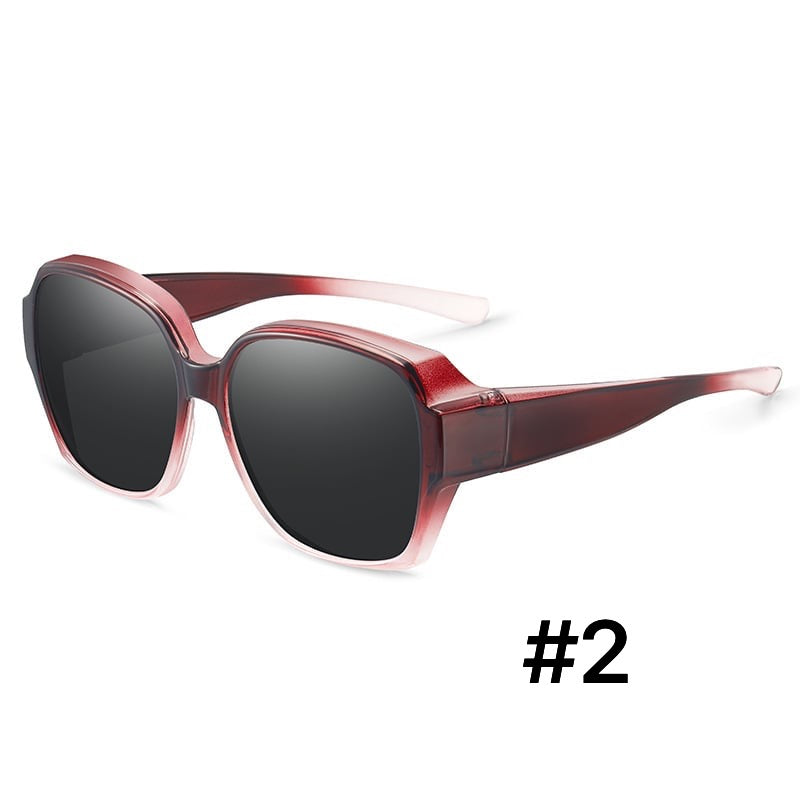 Fit-Over Sunglasses for Prescription Glasses with Polarized Lenses & UV Protection for Men & Women | Lightweight Wraparound Over-Glasses Eye