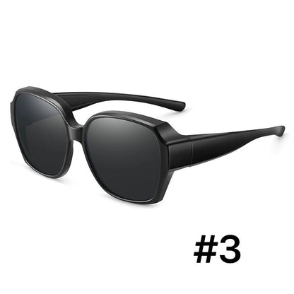 Fit-Over Sunglasses for Prescription Glasses with Polarized Lenses & UV Protection for Men & Women | Lightweight Wraparound Over-Glasses Eye