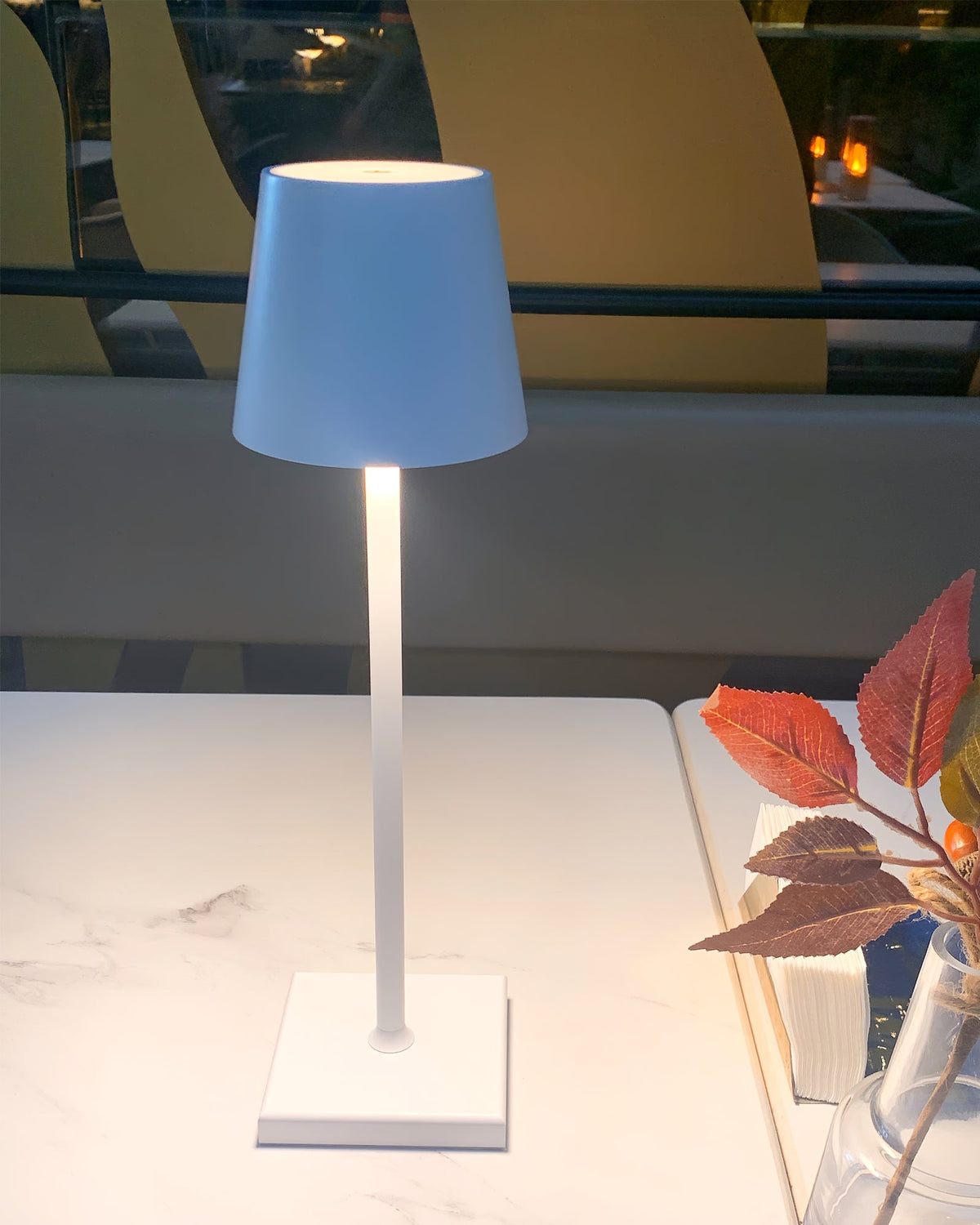 Rechargeable LED Desk Lamp with Touch Dimmer – Cordless Metal Accent Light for Bedroom, Patio, Office – 15 Inch Portable USB Lamp for Indoor