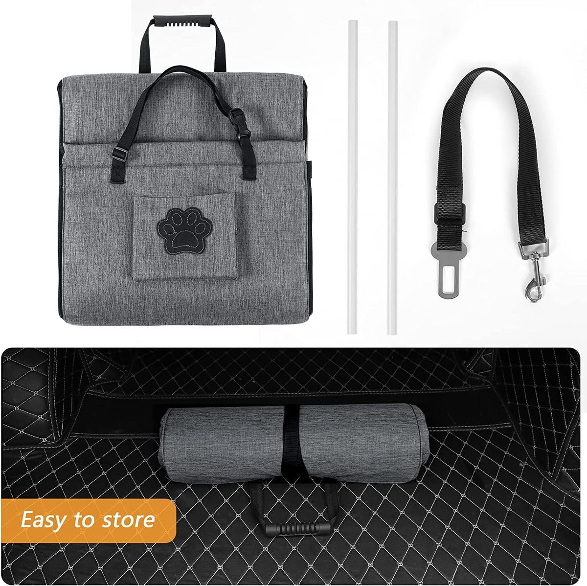 PoochPod | Portable Dog & Cat Car Seat with Waterproof Design | Spacious & Secure for Comfortable Travel