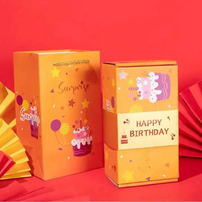 Surprise Pop-Up Gift Box with 10 Inner Cubes for Birthday Anniversary Valentine's Day Romantic Occasions Velvet Lined Keepsake Box Set Inclu