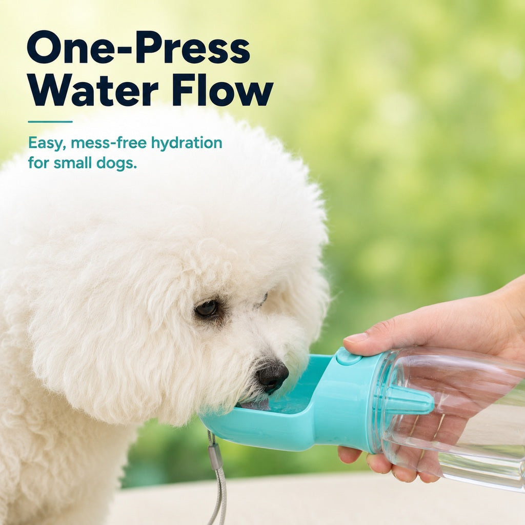 Ortekor Portable 2-in-1 Pet Water & Food Bottle – Keep Dogs Hydrated & Fed on Walks, Hiking, or Travel