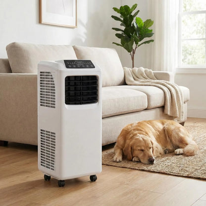 Portable Air Conditioner 9000 BTU with Dehumidifier Function Remote Included 250 Sq Ft Coverage Rolling AC Unit for Bedroom Office Dorm
