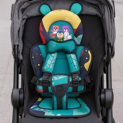 Compact Child Seat Harness for Dining Chairs – Foldable Fabric Booster with Adjustable Safety Straps for Toddlers & Infants