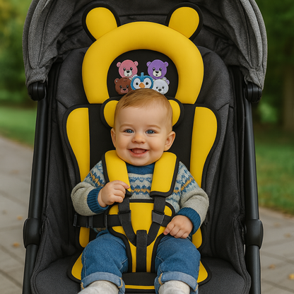 Compact Child Seat Harness for Dining Chairs – Foldable Fabric Booster with Adjustable Safety Straps for Toddlers & Infants