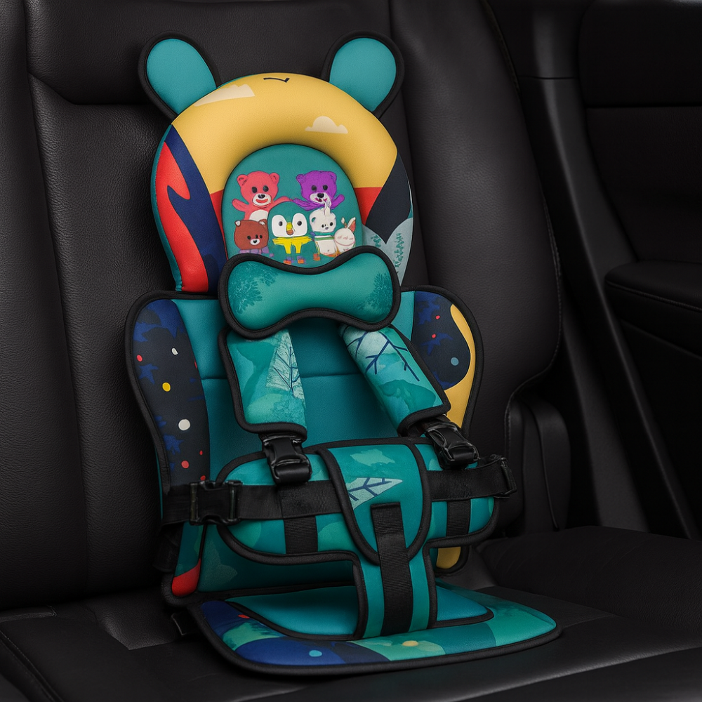 Compact Child Seat Harness for Dining Chairs – Foldable Fabric Booster with Adjustable Safety Straps for Toddlers & Infants