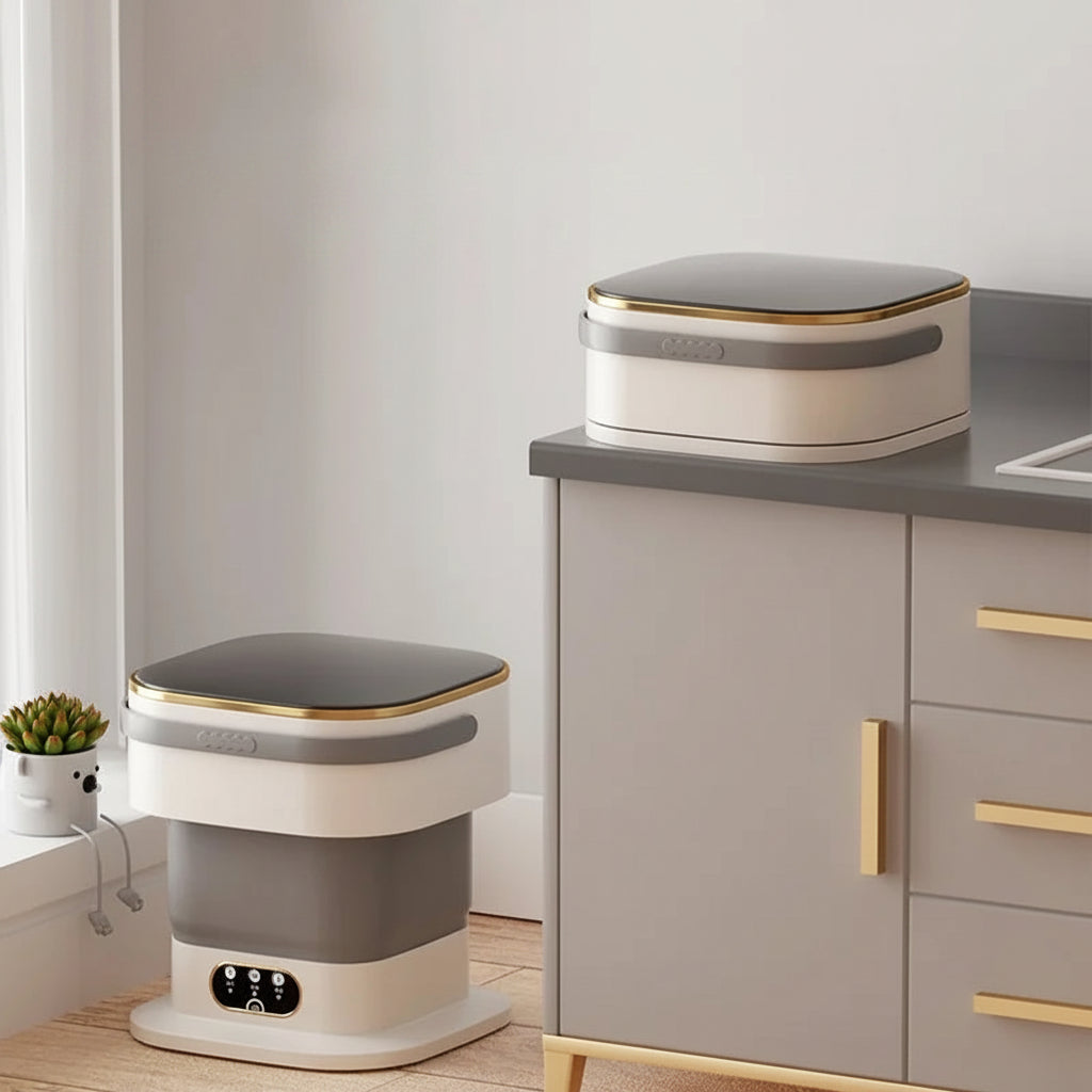 Compact Laundry Washer | Portable Mini Washing Machine with Foldable Design | Efficient for Small Loads